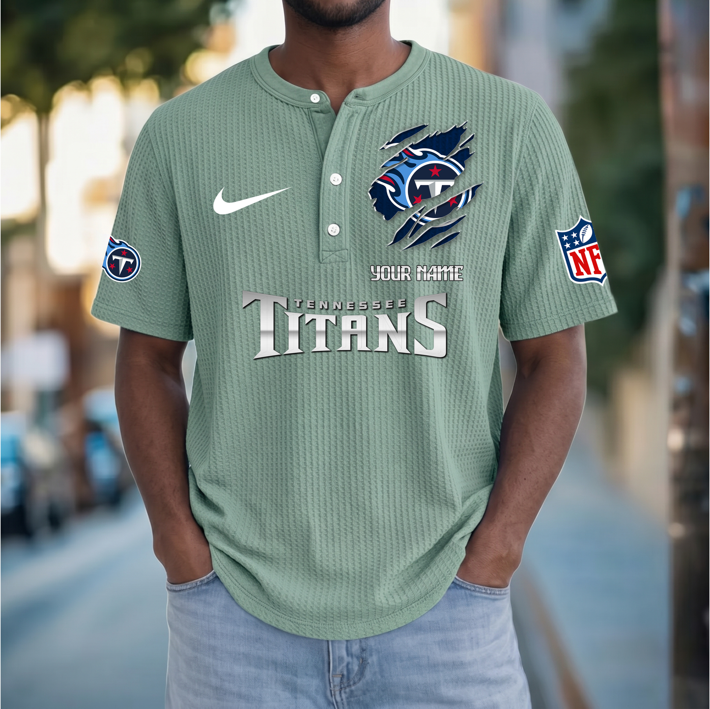 PREMIUM NFL  X  TT Crew neck button Henry Shirt Limited Editions NDT VHM 230426
