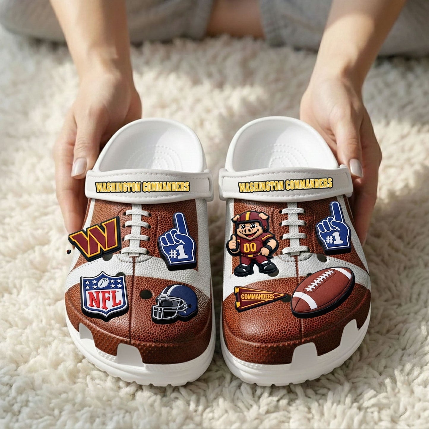 PREMIUM NFL X WAS CLOGS WITH CHARMS NDT NHM