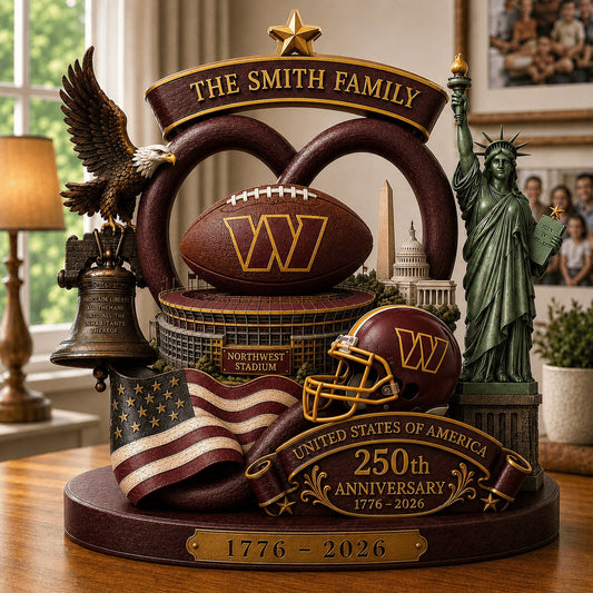 PREMIUM NFL X WAS Team Mix 250th Anniversary Acrylic Block Plaque Custom Name  120626