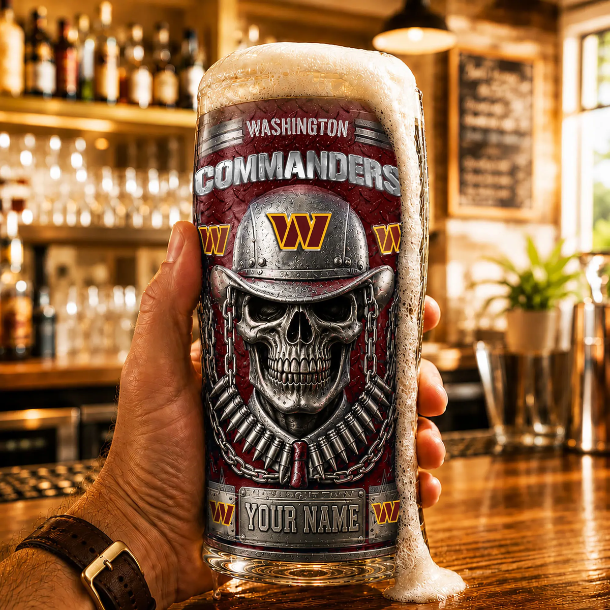 PREMIUM NFL X WC Beer Glass Custom Name Gifts For Fan NDT VHM 020626