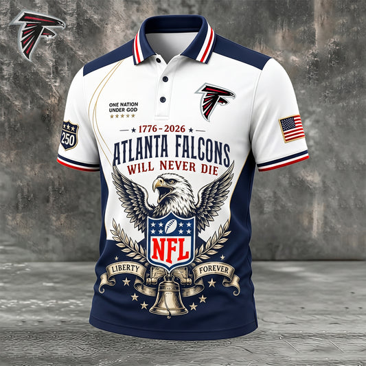 PREMIUM NFL x ATL EXCLUSIVE 250 Years Anniversary Of Freedom POLO SHIRT290626