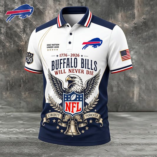 PREMIUM NFL x BUF EXCLUSIVE 250 Years Anniversary Of Freedom POLO SHIRT290626