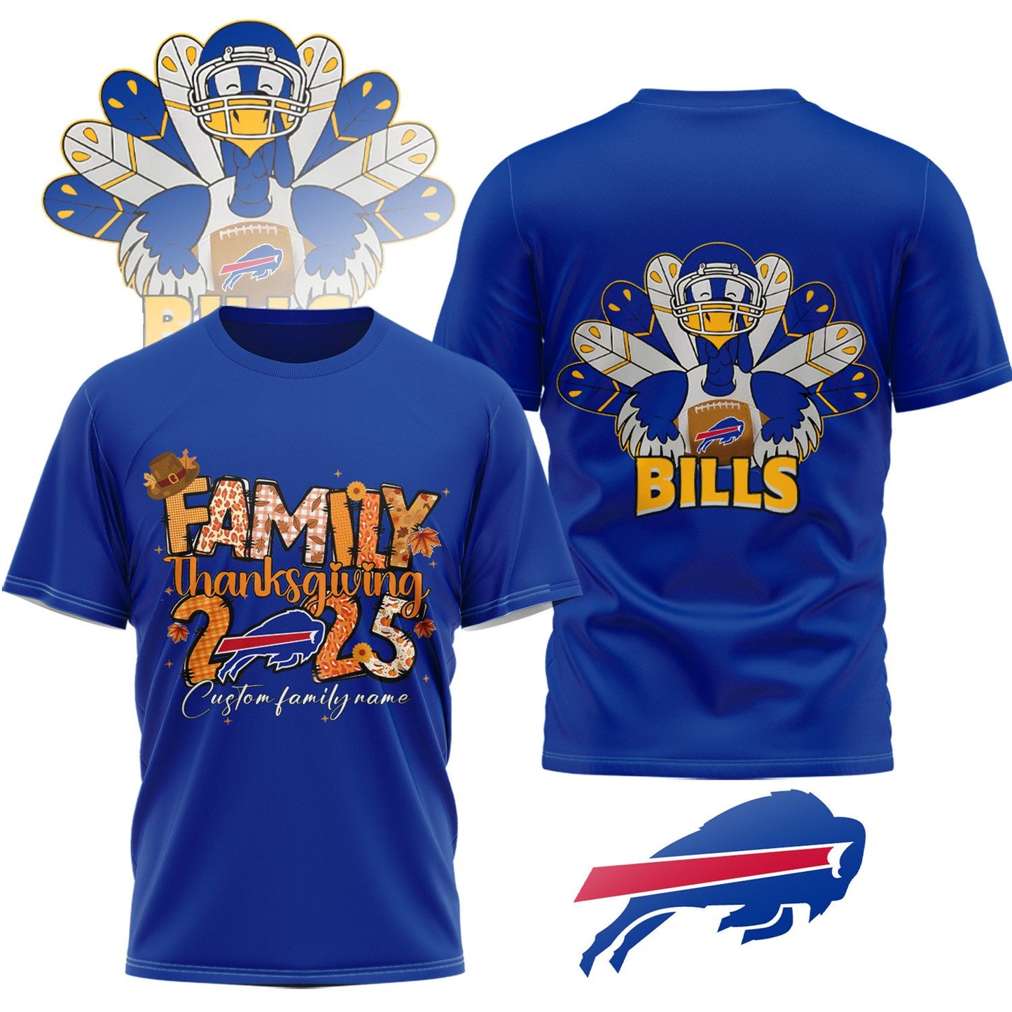PREMIUM NFL x BUF Thanksgiving 3D Shirt NDT NHM