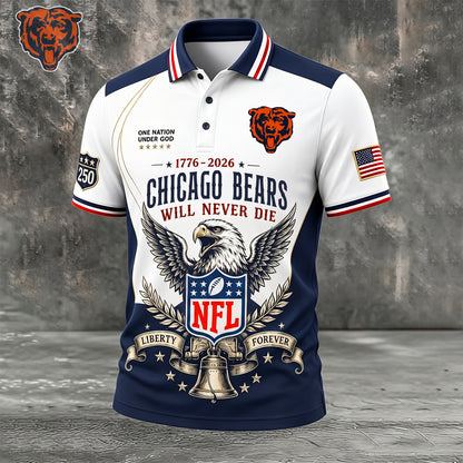 PREMIUM NFL x CHI EXCLUSIVE 250 Years Anniversary Of Freedom POLO SHIRT290626