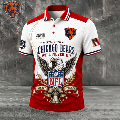 PREMIUM NFL x CHI EXCLUSIVE 250 Years Anniversary Of Freedom POLO SHIRT290626
