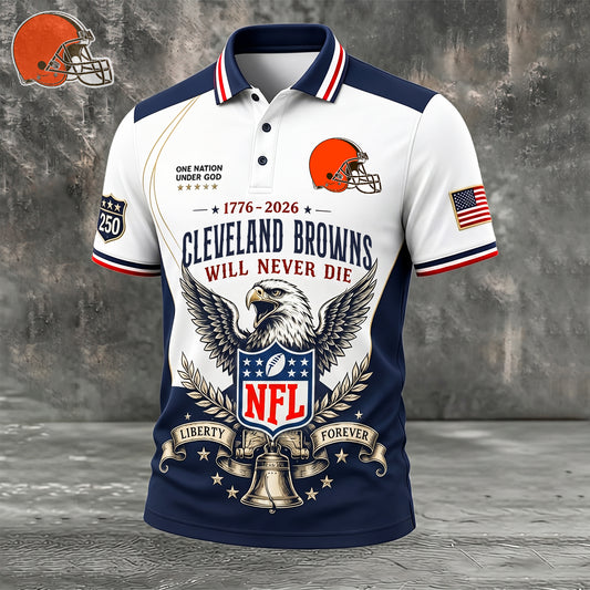 PREMIUM NFL x CLE EXCLUSIVE 250 Years Anniversary Of Freedom POLO SHIRT290626
