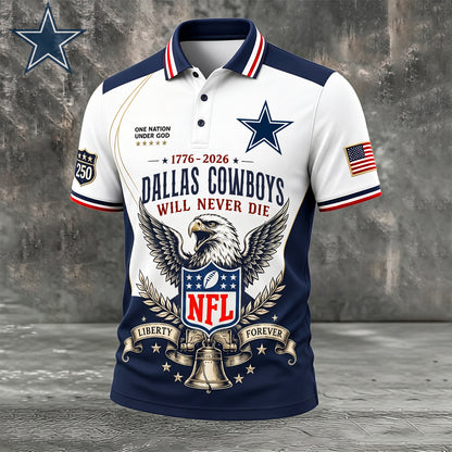 PREMIUM NFL x DAL EXCLUSIVE 250 Years Anniversary Of Freedom POLO SHIRT290626