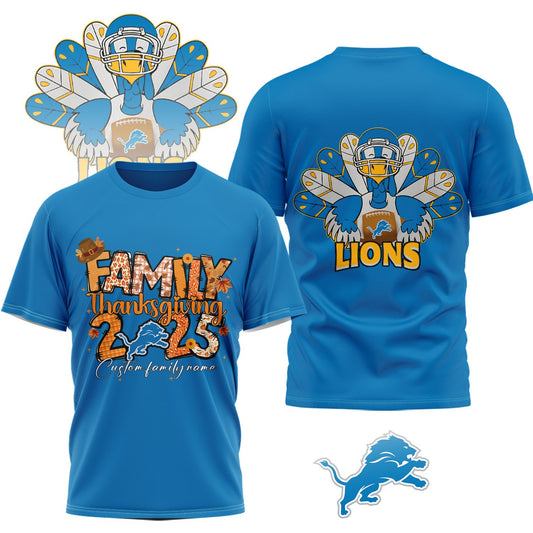 PREMIUM NFL x DET Thanksgiving 3D Shirt NDT NHM