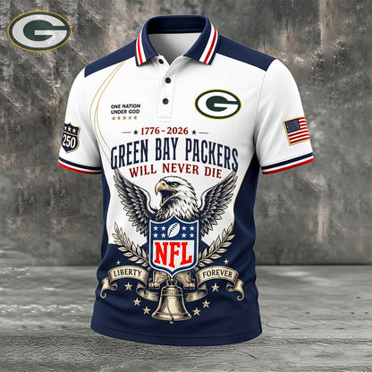 PREMIUM NFL x GB EXCLUSIVE 250 Years Anniversary Of Freedom POLO SHIRT290626