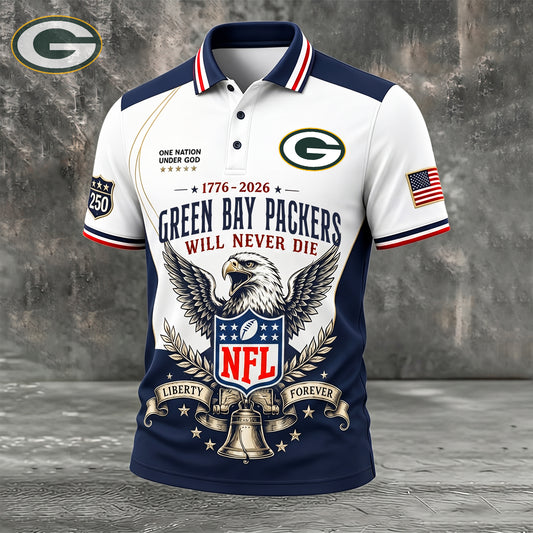 PREMIUM NFL x GB EXCLUSIVE 250 Years Anniversary Of Freedom POLO SHIRT290626