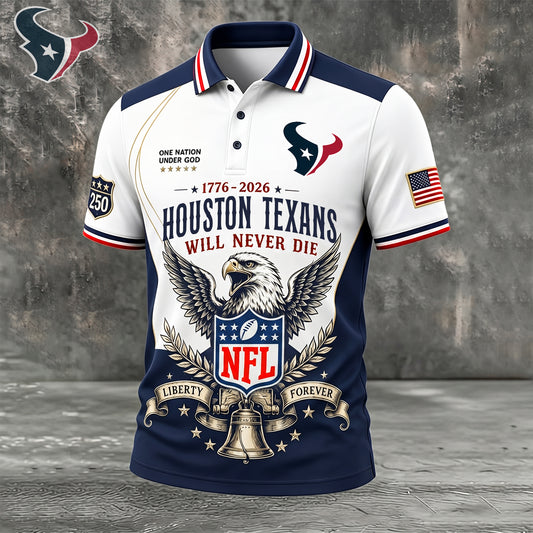 PREMIUM NFL x HOU EXCLUSIVE 250 Years Anniversary Of Freedom POLO SHIRT290626