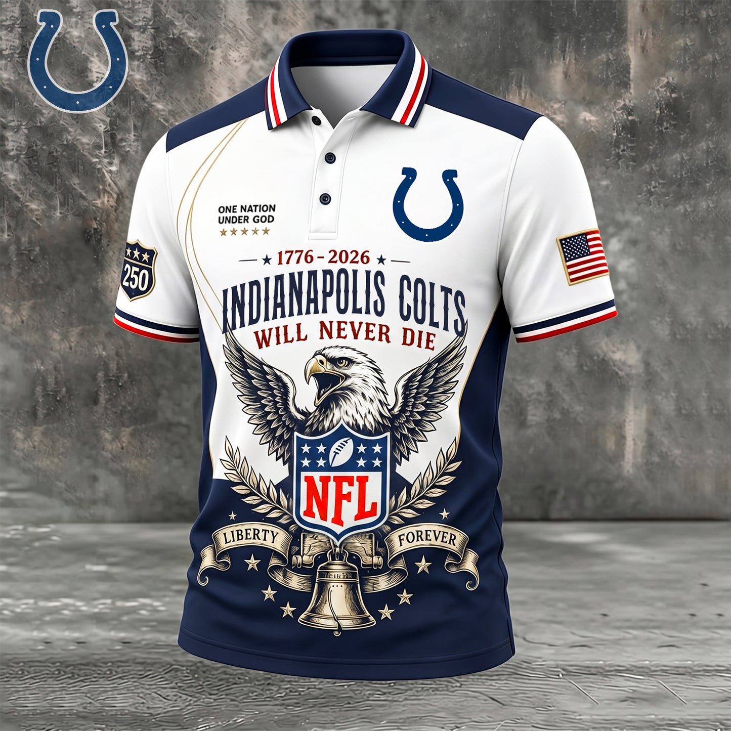 PREMIUM NFL x IND EXCLUSIVE 250 Years Anniversary Of Freedom POLO SHIRT290626