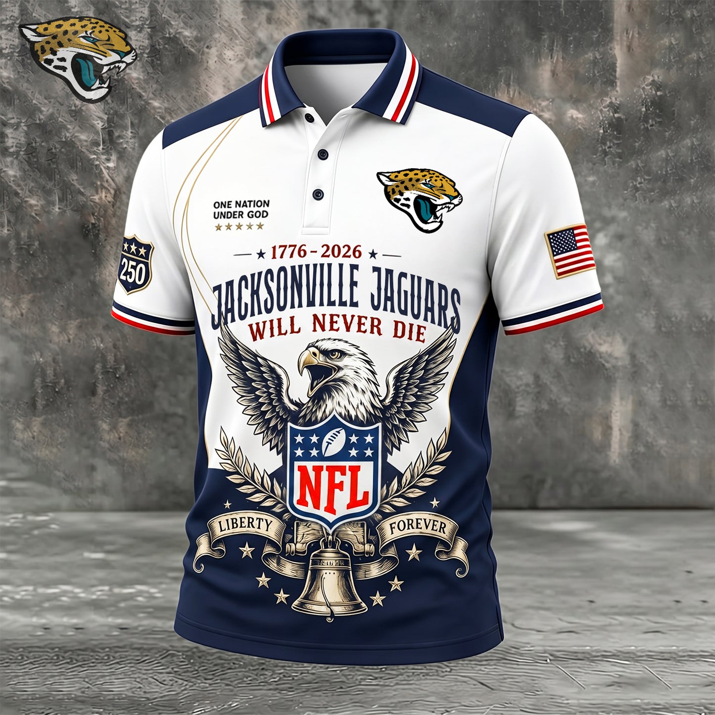 PREMIUM NFL x JAC EXCLUSIVE 250 Years Anniversary Of Freedom POLO SHIRT290626