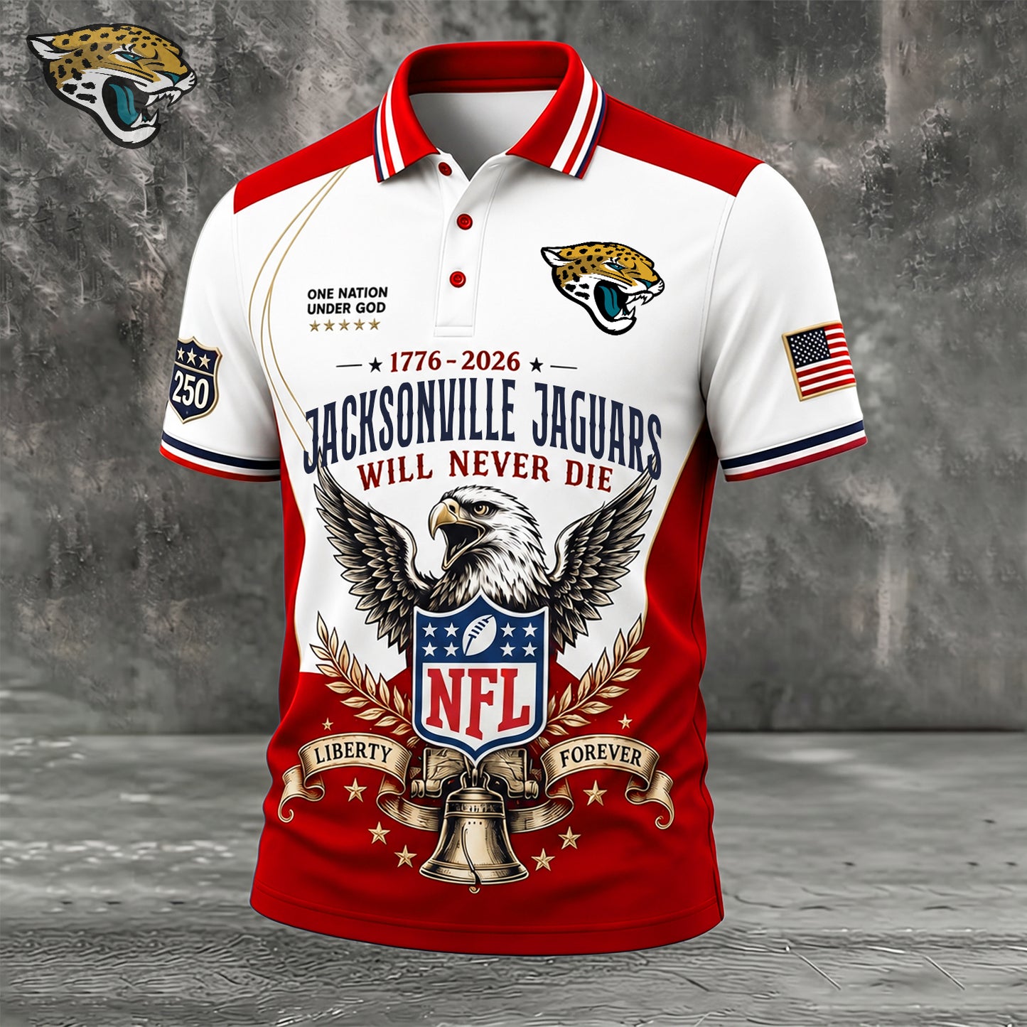 PREMIUM NFL x JAC EXCLUSIVE 250 Years Anniversary Of Freedom POLO SHIRT290626