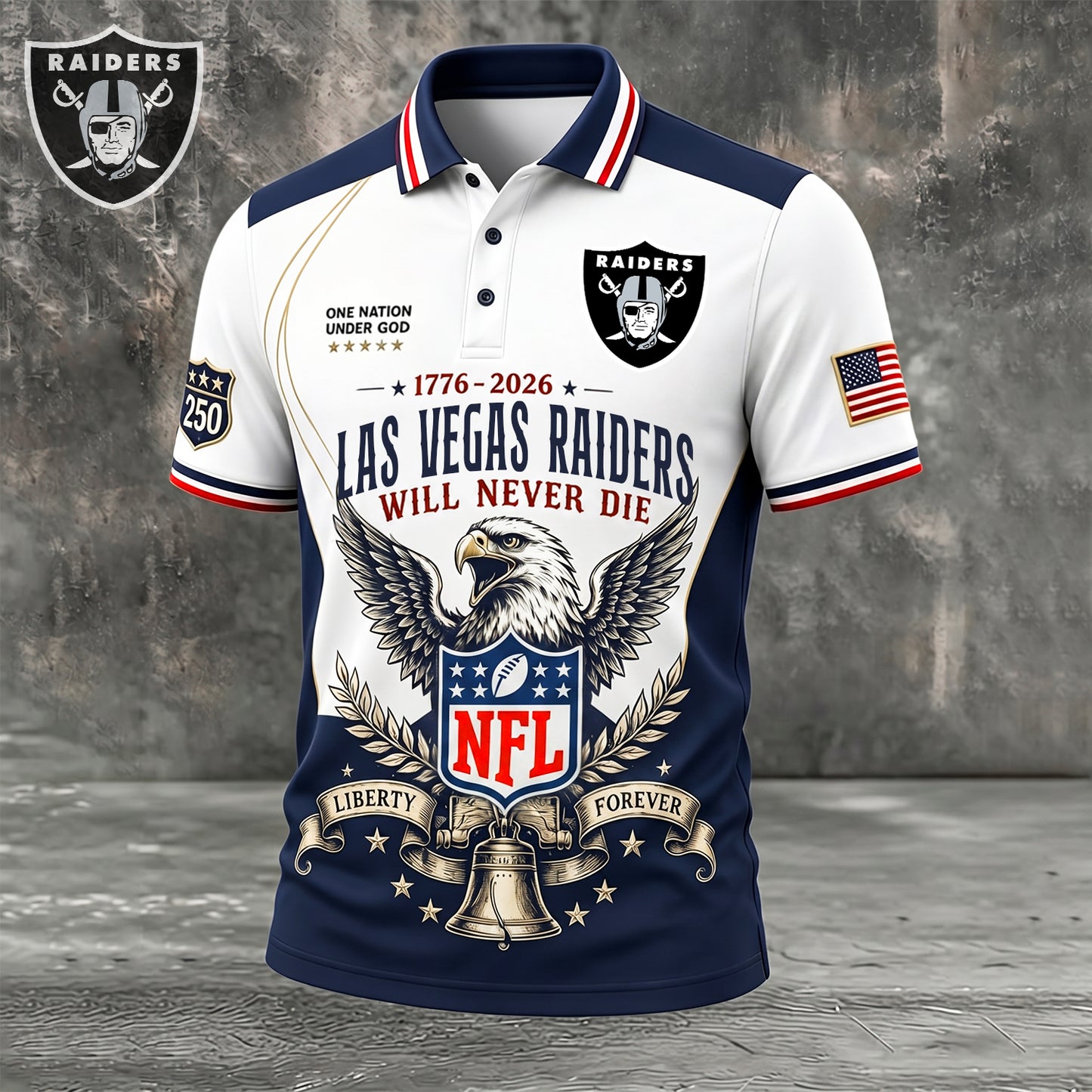 PREMIUM NFL x LV EXCLUSIVE 250 Years Anniversary Of Freedom POLO SHIRT290626