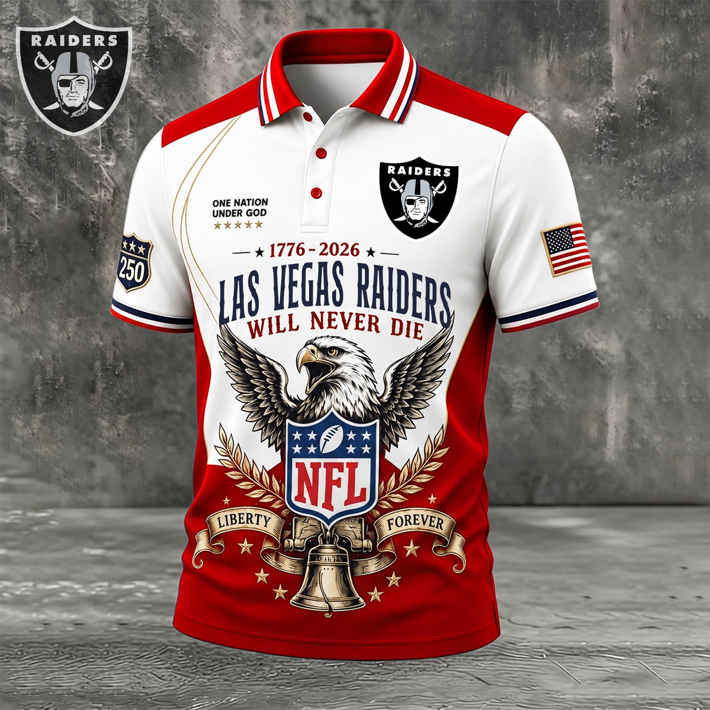 PREMIUM NFL x LV EXCLUSIVE 250 Years Anniversary Of Freedom POLO SHIRT290626