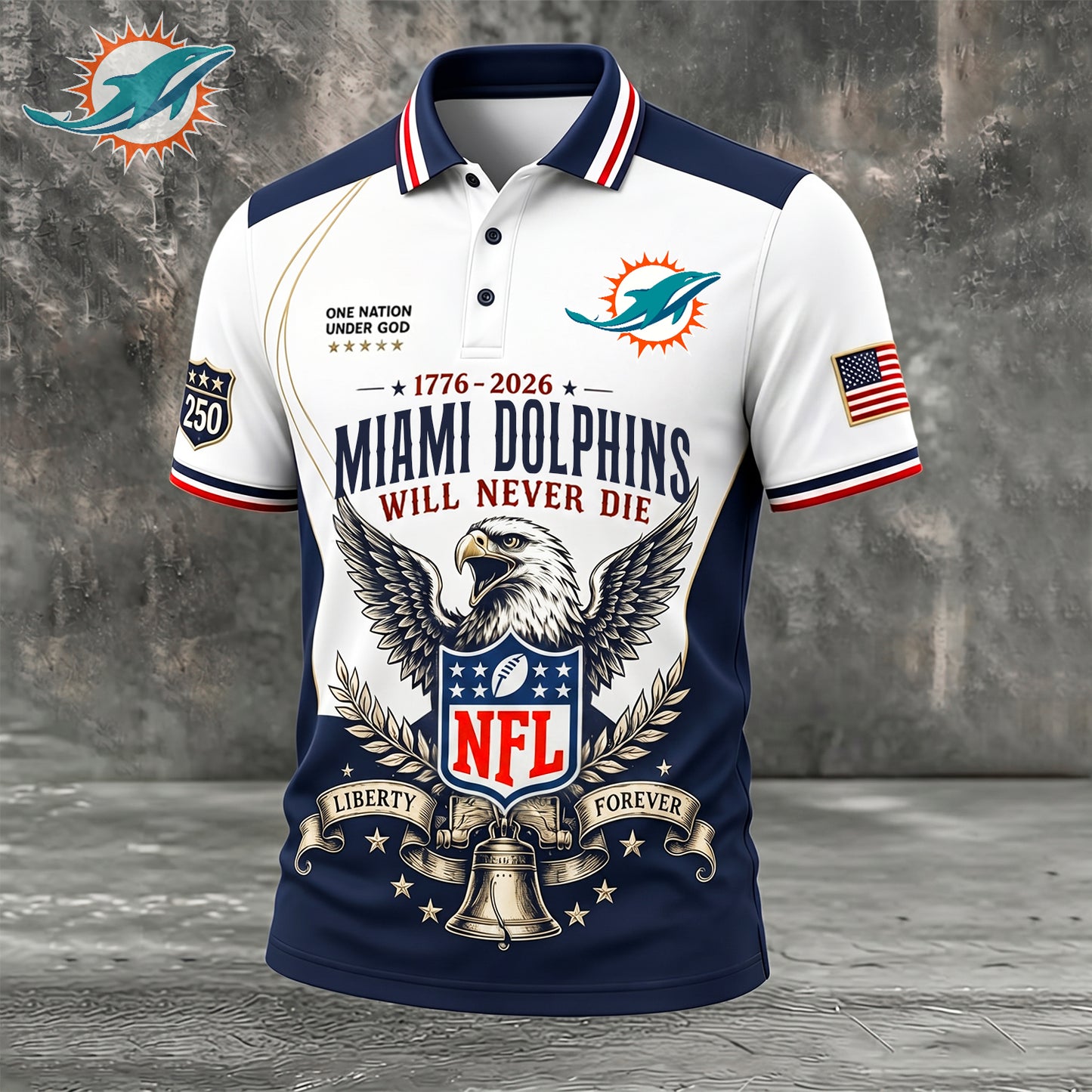 PREMIUM NFL x MIA EXCLUSIVE 250 Years Anniversary Of Freedom POLO SHIRT290626