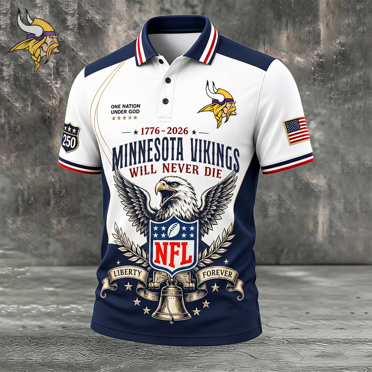 PREMIUM NFL x MIN EXCLUSIVE 250 Years Anniversary Of Freedom POLO SHIRT290626