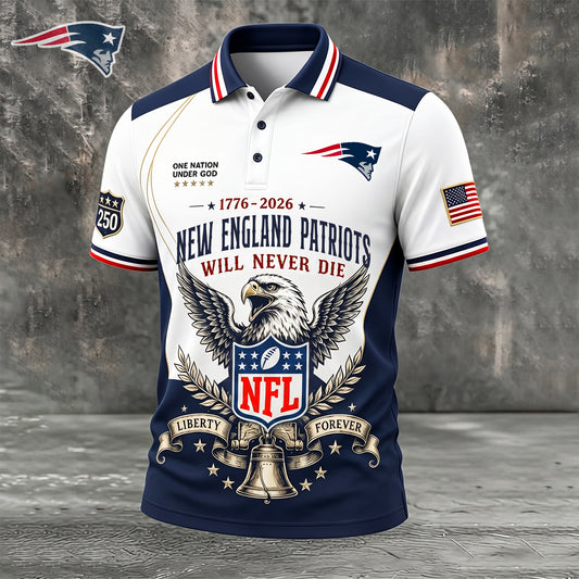 PREMIUM NFL x NE EXCLUSIVE 250 Years Anniversary Of Freedom POLO SHIRT290626