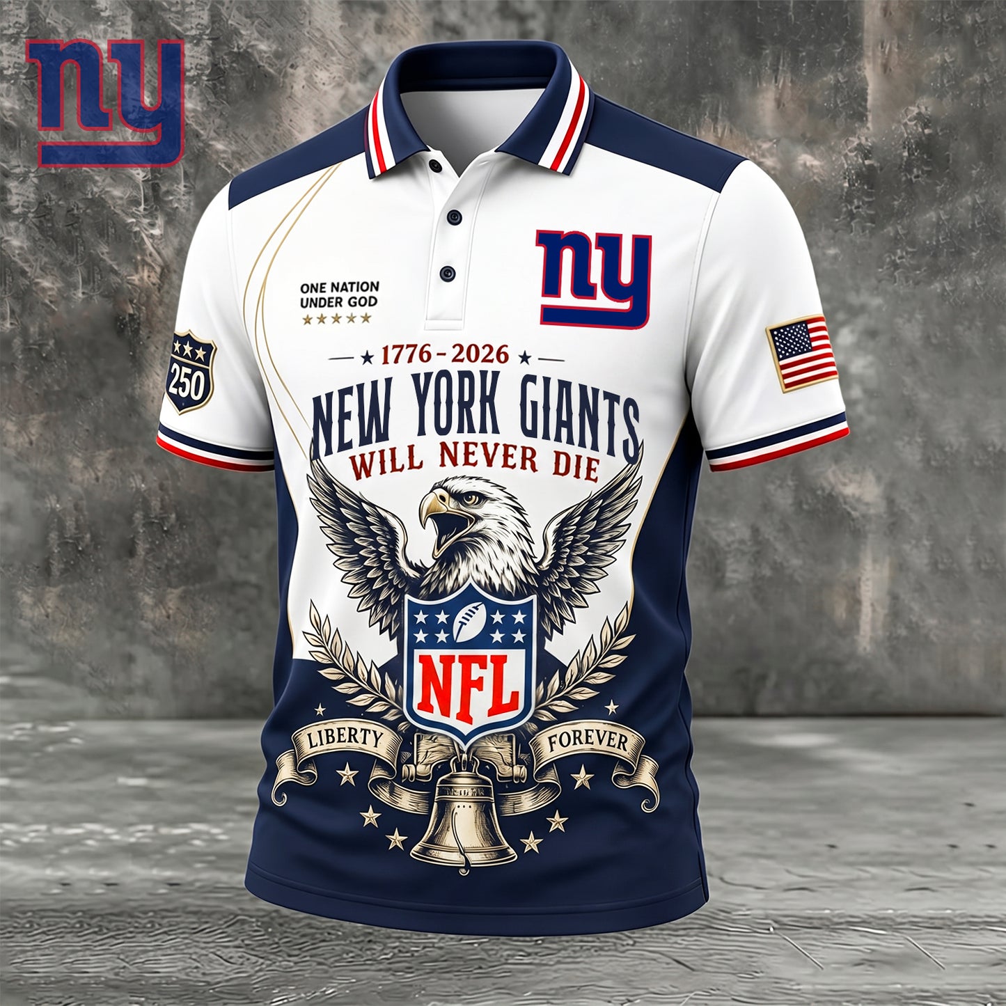 PREMIUM NFL x NYG EXCLUSIVE 250 Years Anniversary Of Freedom POLO SHIRT290626