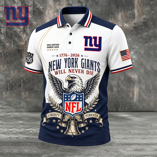 PREMIUM NFL x NYG EXCLUSIVE 250 Years Anniversary Of Freedom POLO SHIRT290626