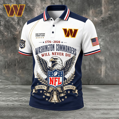 PREMIUM NFL x WAS EXCLUSIVE 250 Years Anniversary Of Freedom POLO SHIRT290626