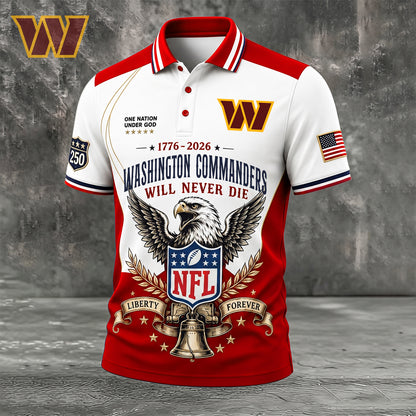 PREMIUM NFL x WAS EXCLUSIVE 250 Years Anniversary Of Freedom POLO SHIRT290626