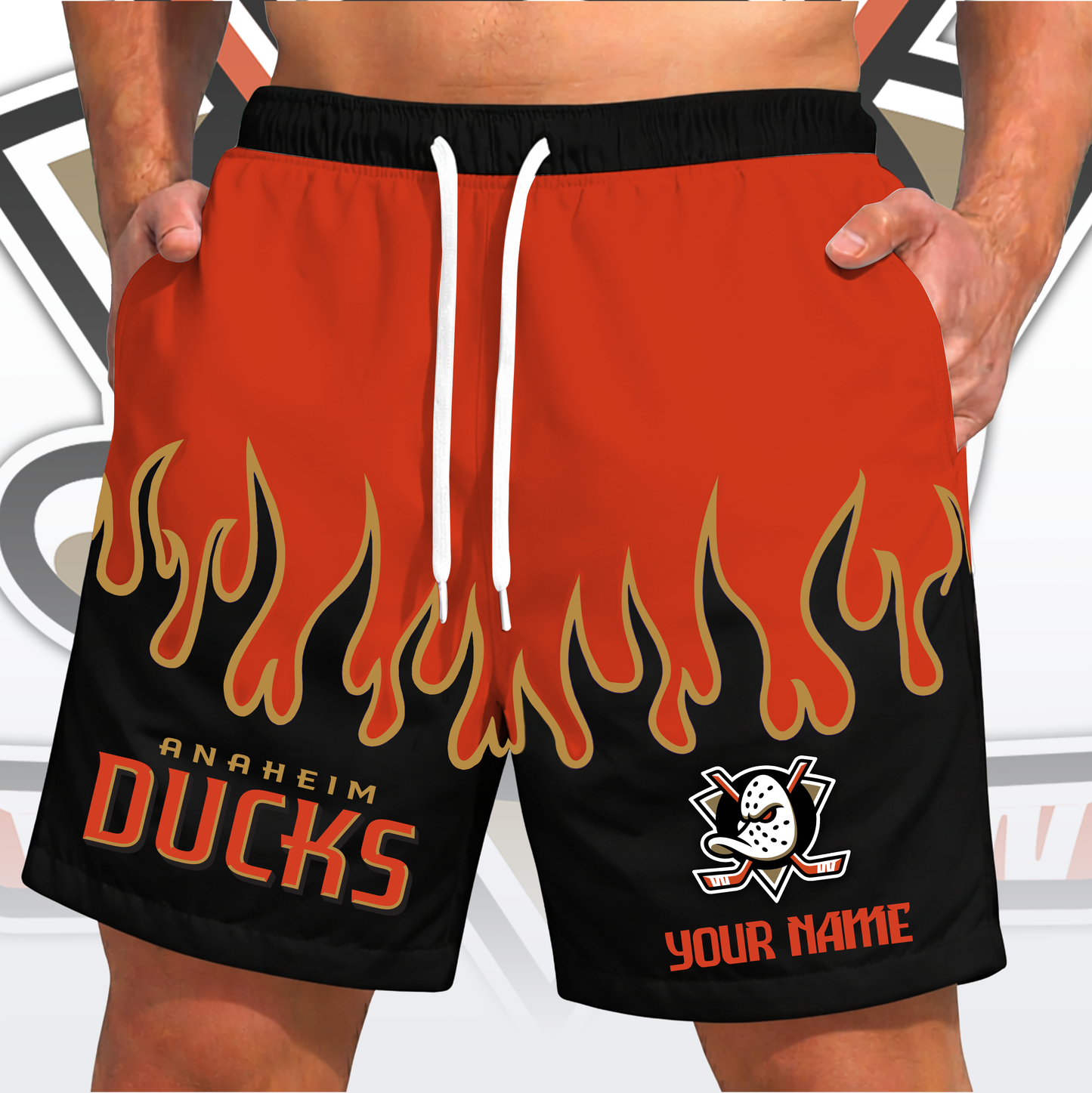 PREMIUM NHL X AD Fire  Flame Short Pants Custom Name Limited Edition NDT VHM 200426