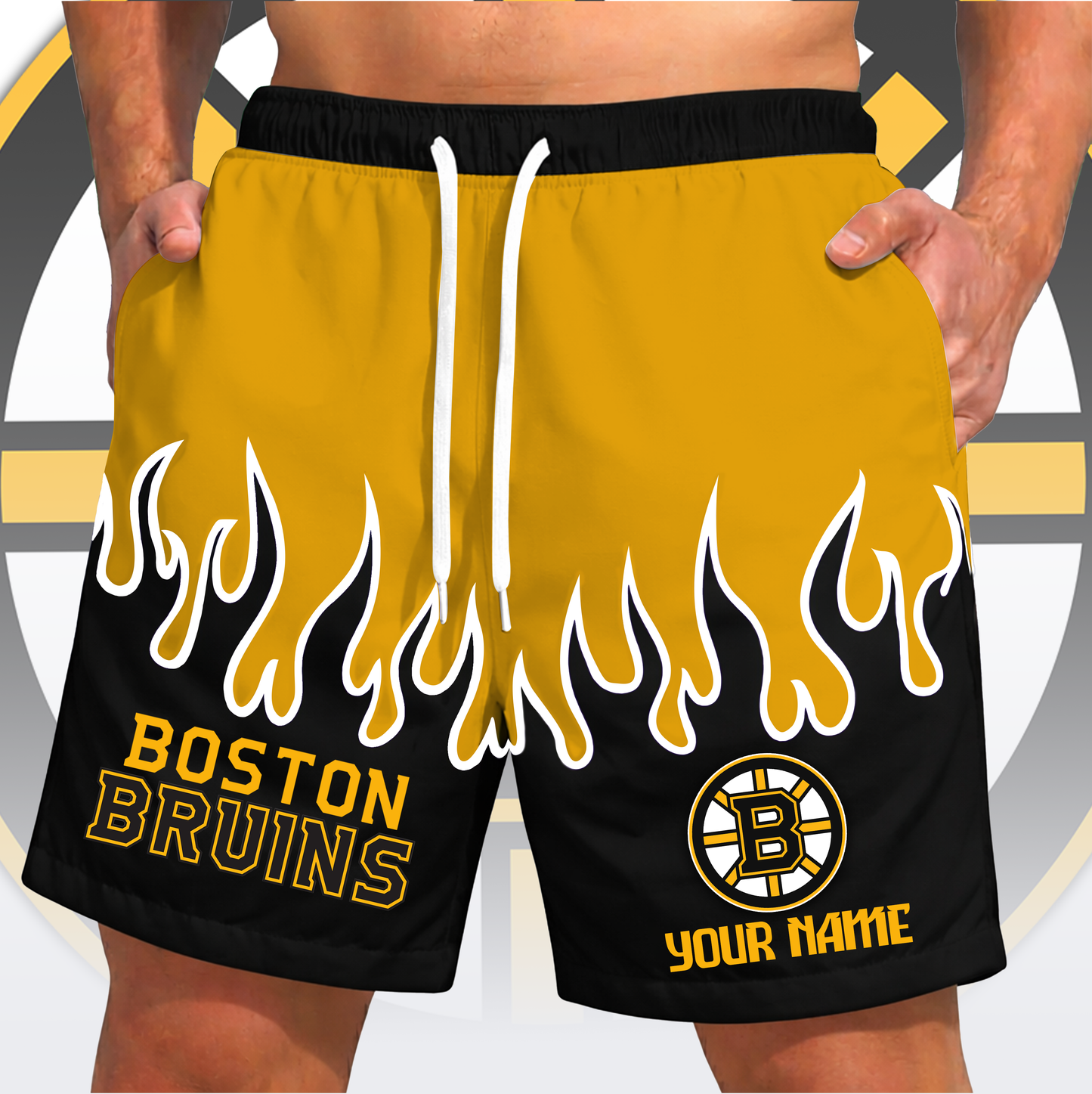 PREMIUM NHL X BB Fire  Flame Short Pants Custom Name Limited Edition NDT VHM 200426