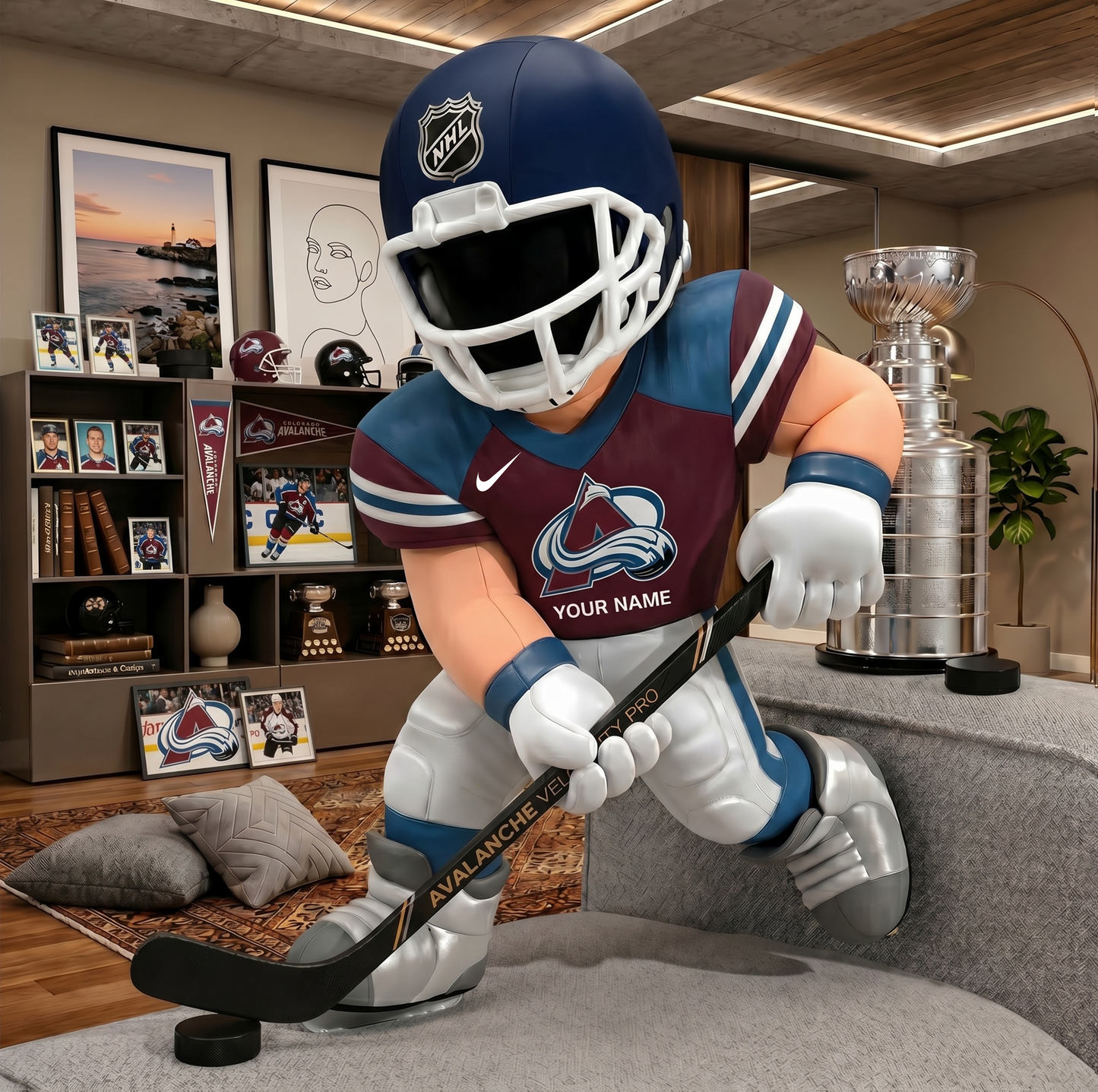 PREMIUM NHL X CA Players Custom Shape Pillow Custom Name Gifts FOR FAN NDT VHM 280526