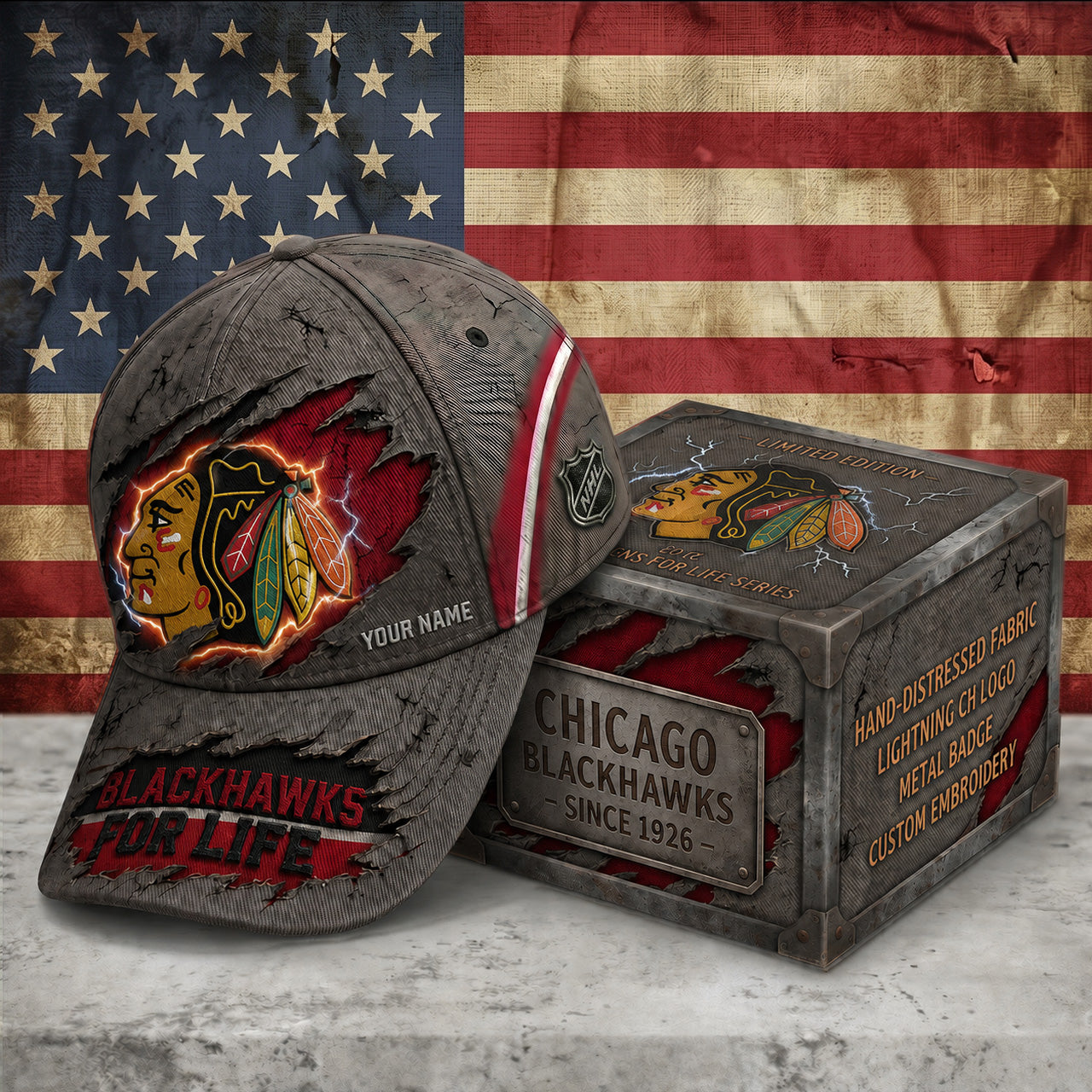 PREMIUM NHL X CB RETRO VINTAGE CUSTOM NAME HAT LIMIED EDITIONS NDT NTN 190526