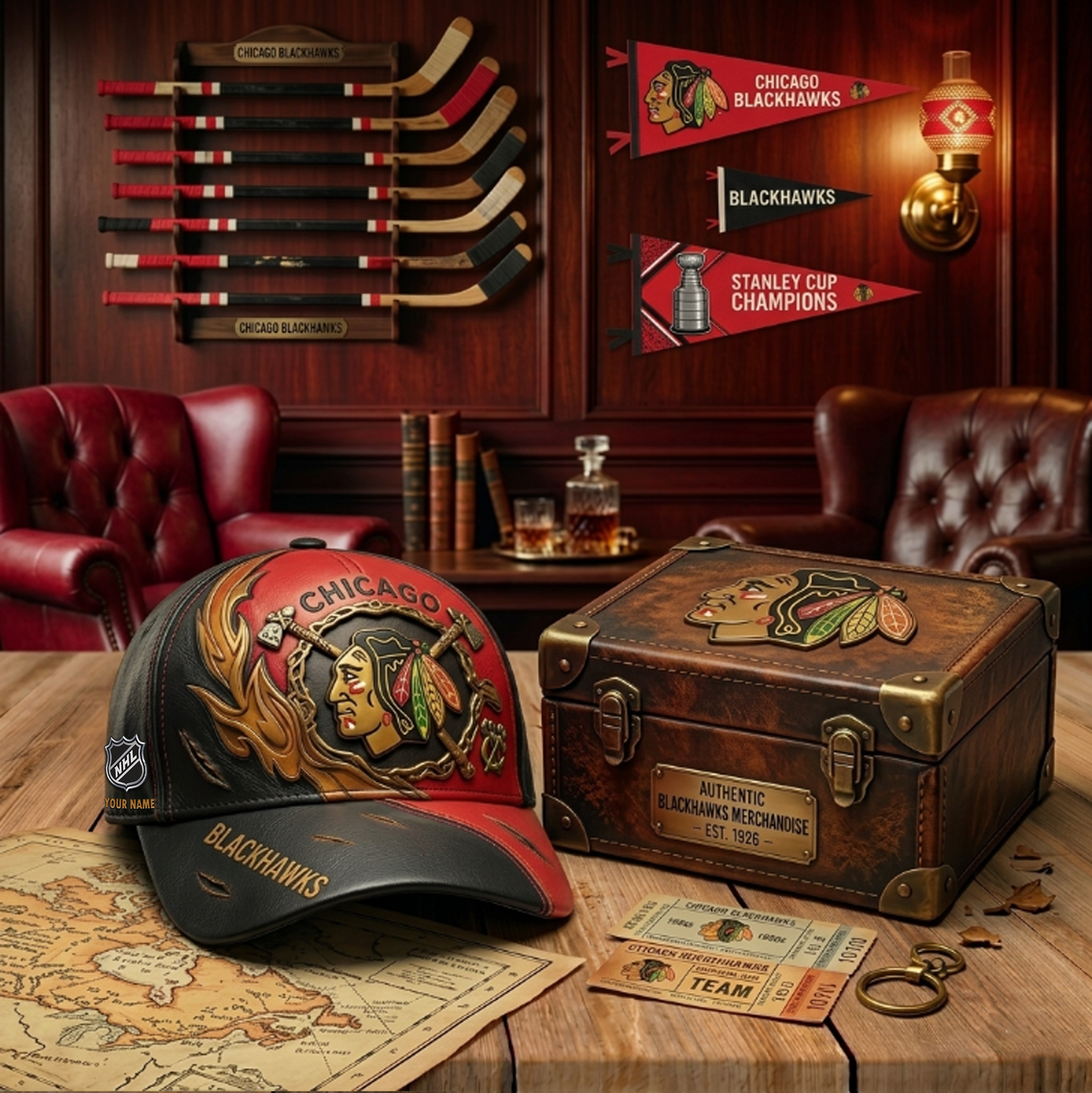 PREMIUM NHL X CB VINTAGE CUSTOME NAME HAT NDT VHM 180426