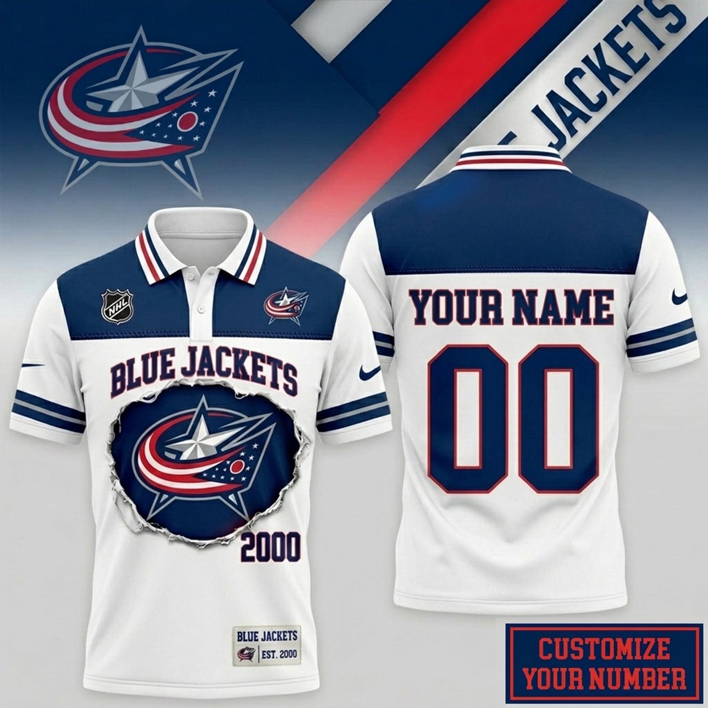 PREMIUM NHL X CBJ CLASSIC POLO SHIRT LIMITED EDITIONS NDT NHM 010626