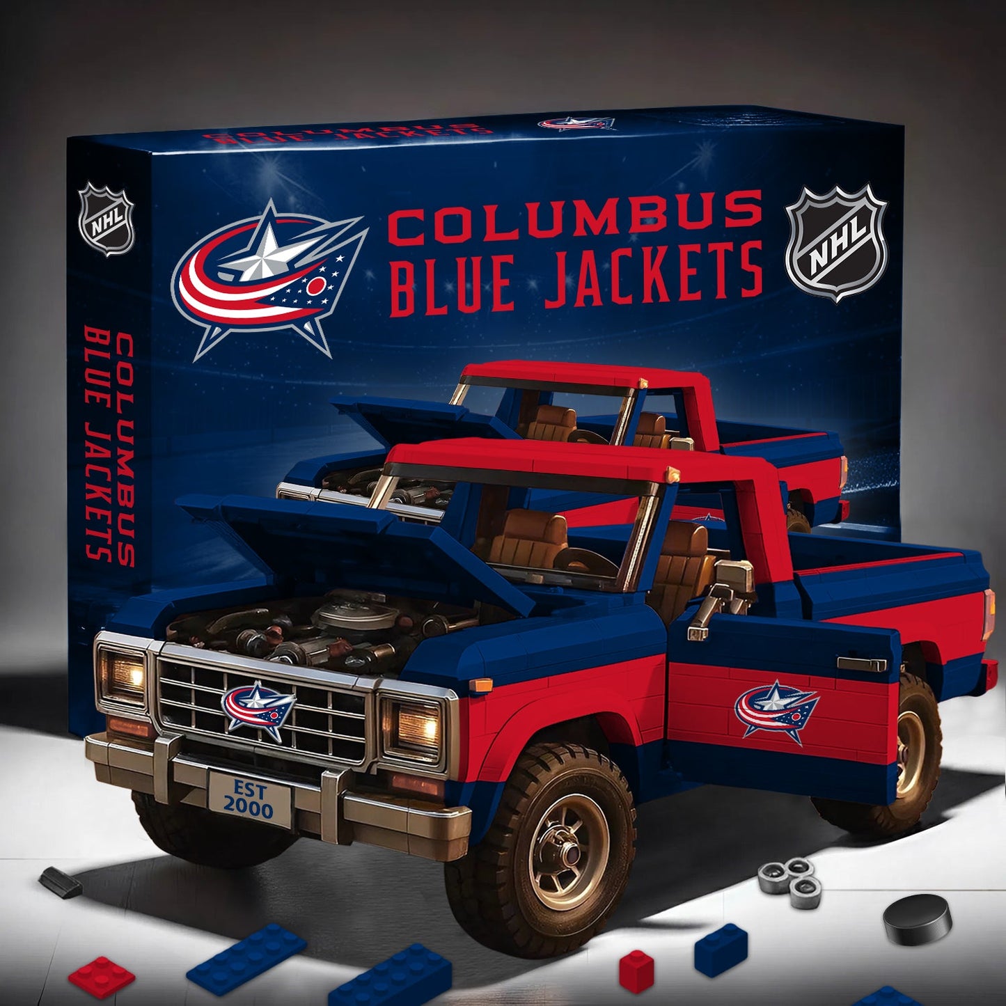 PREMIUM NHL X CBJ Elite Craft Ford F150 3D Build Your Own Toy NDT NHM 180426