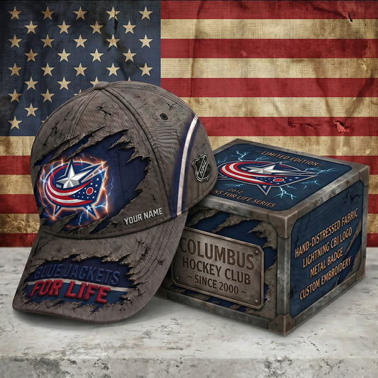 PREMIUM NHL X CBJ RETRO VINTAGE CUSTOM NAME HAT LIMIED EDITIONS NDT NTN 190526