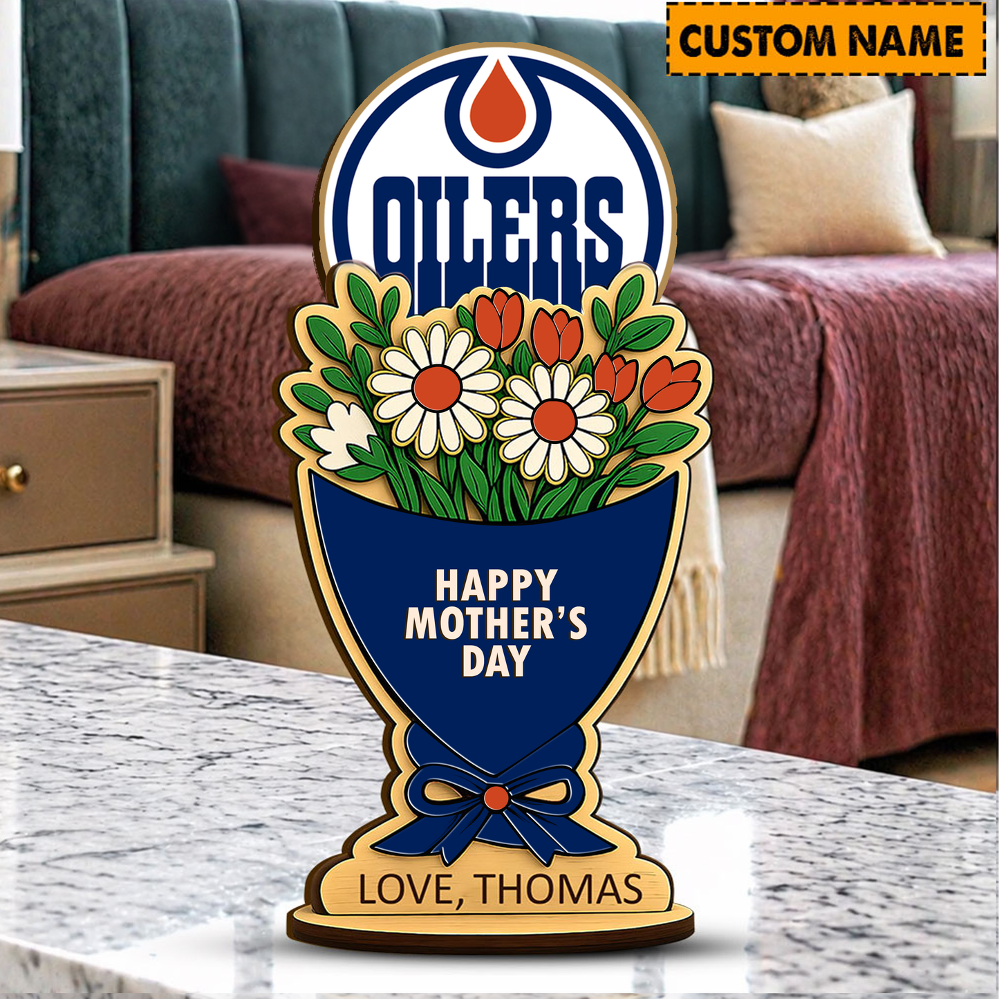 PREMIUM NHL X EO Custom Name Happy Mother's Day Wooden Plaque Gifts For Fan NDT VHM 170426