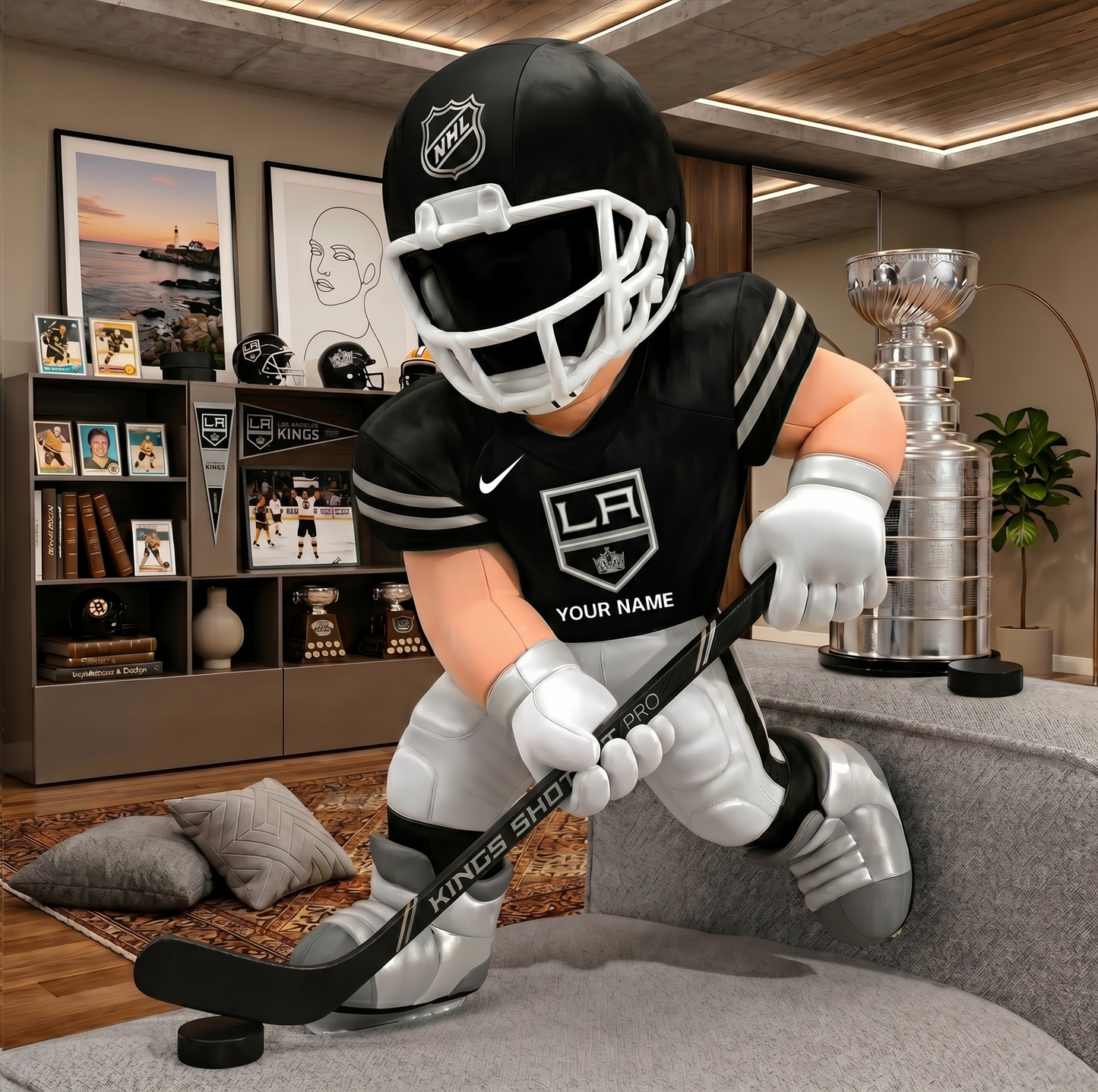 PREMIUM NHL X LAK Players Custom Shape Pillow Custom Name Gifts FOR FAN NDT VHM 280526