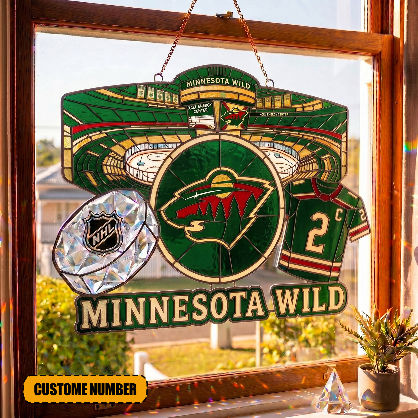 PREMIUM NHL  X MW Suncatcher Custom Number Limited Edition NDT VHM 240426