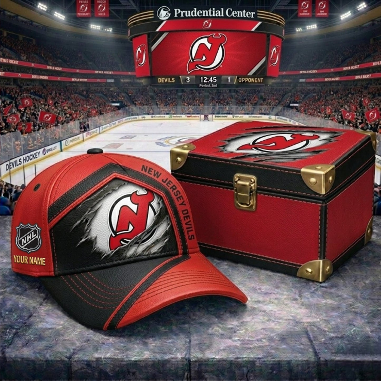 PREMIUM NHL X NJD CRACK CUSTOM NAME V3 HAT NDT NHM 170426