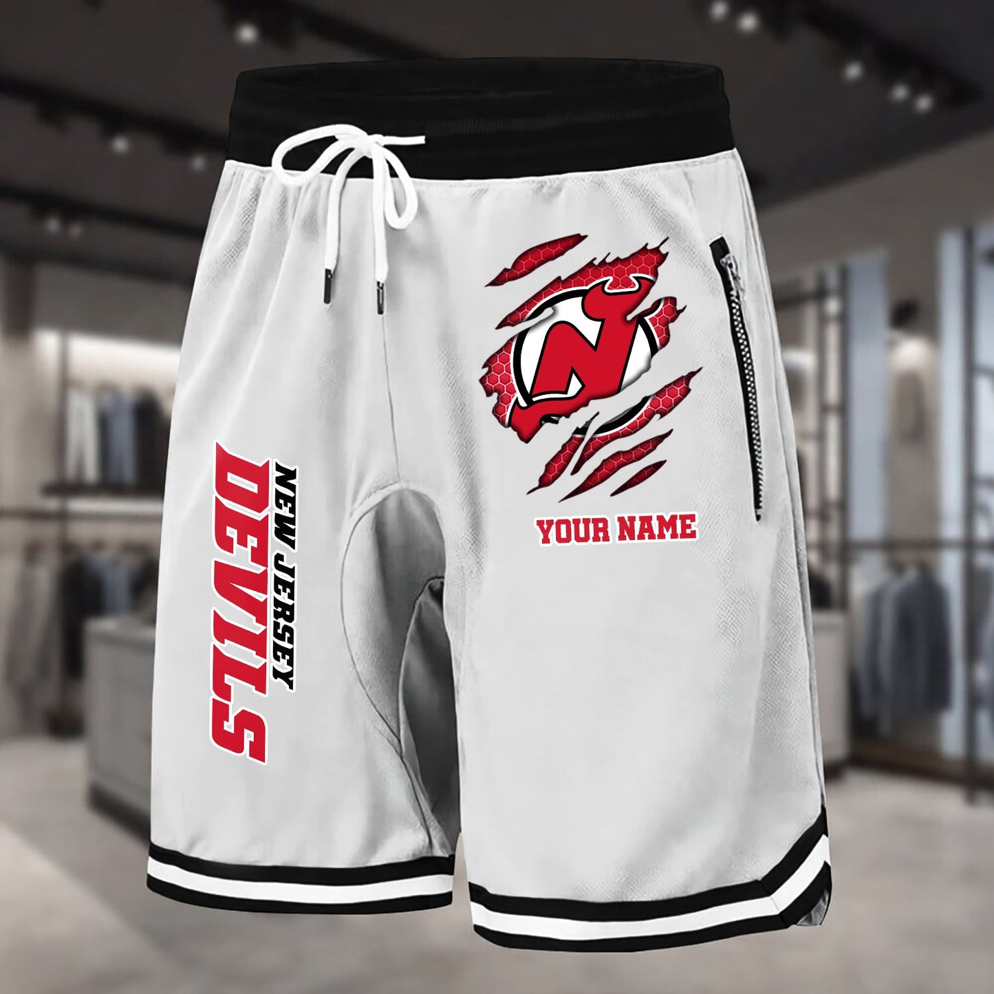 PREMIUM NHL X NJD Summer Fitness Breathable Basketball Shorts NDT NHM 240426