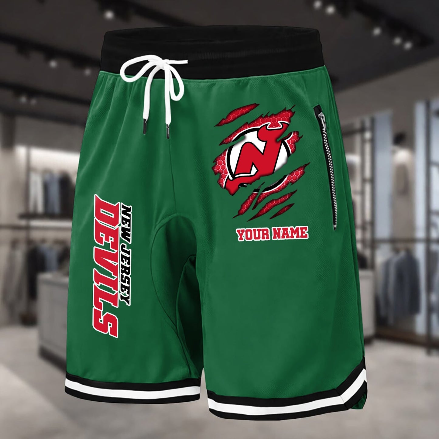 PREMIUM NHL X NJD Summer Fitness Breathable Basketball Shorts NDT NHM 240426