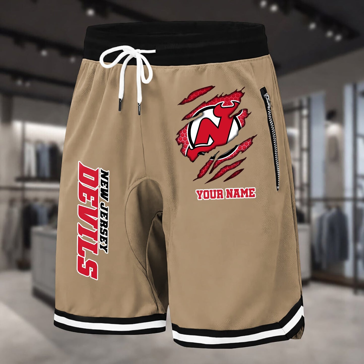 PREMIUM NHL X NJD Summer Fitness Breathable Basketball Shorts NDT NHM 240426