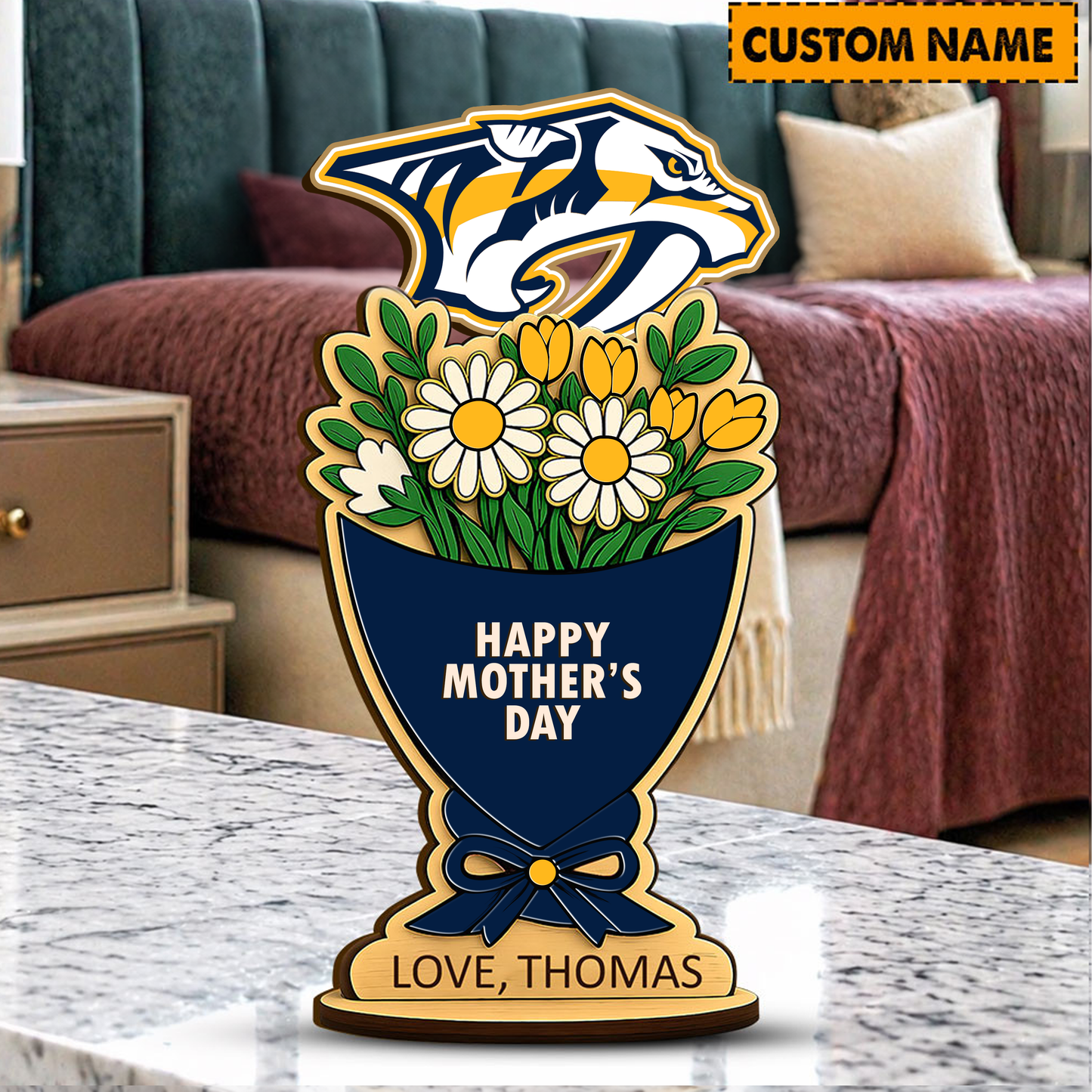 PREMIUM NHL X NP Custom Name Happy Mother's Day Wooden Plaque Gifts For Fan NDT VHM 170426