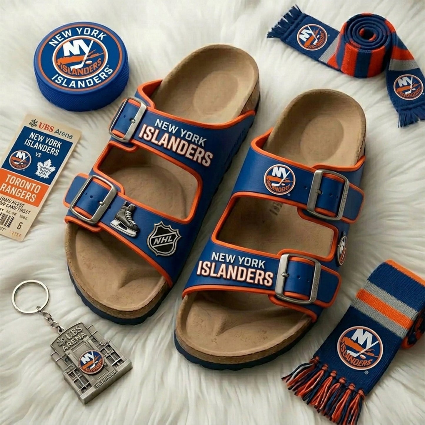 PREMIUM NHL X NYI Birken-Inspired Double-Strap Sandals For Summer Holiday V3 NDT NHM 180526
