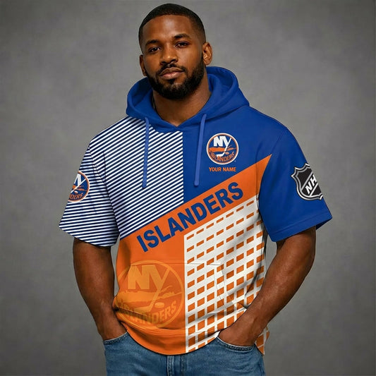PREMIUM NHL X NYI Short Sleeve Hoodie SHIRT FOR SUMMER HOLIDAY V3 NDT NHM 180526