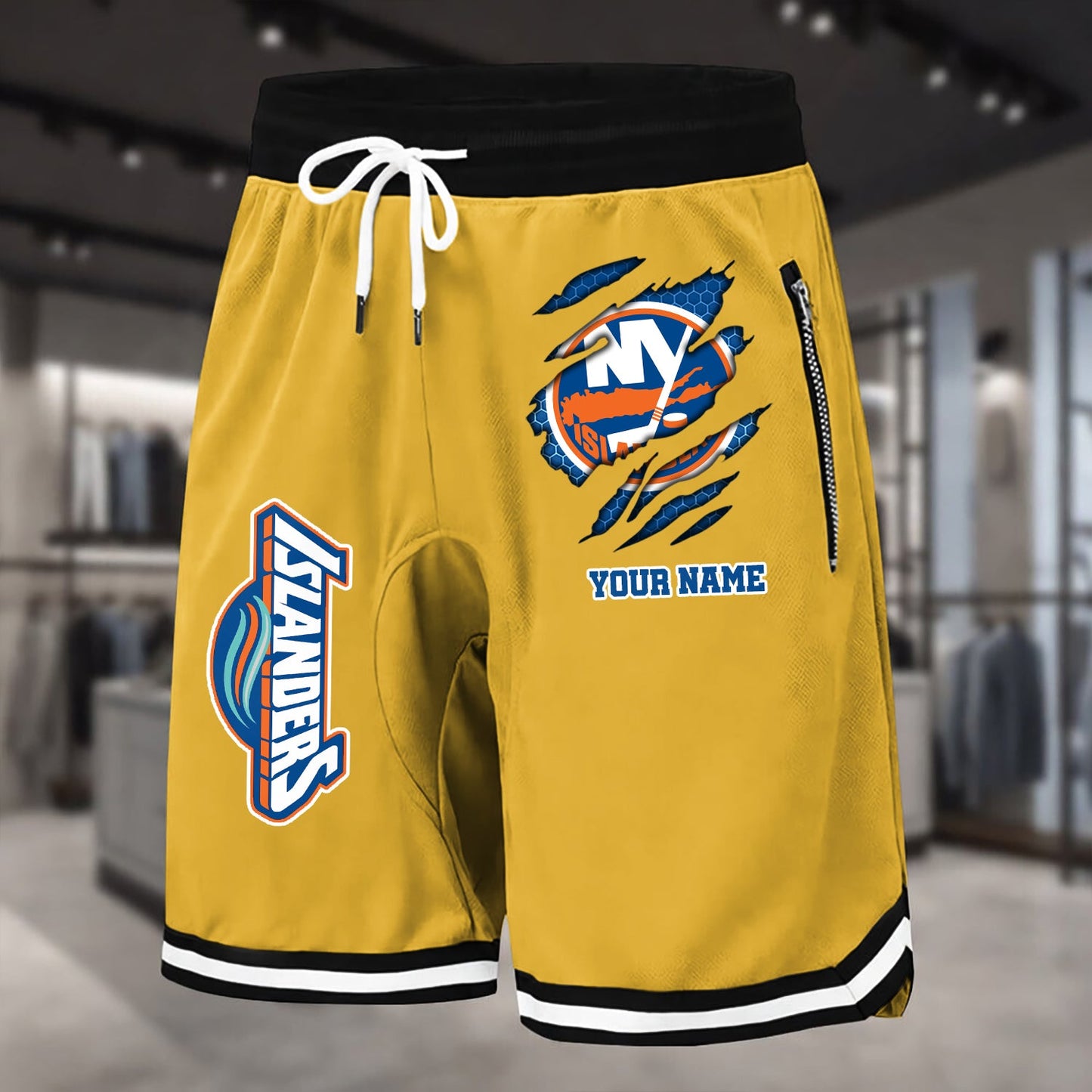 PREMIUM NHL X NYI Summer Fitness Breathable Basketball Shorts NDT NHM 240426