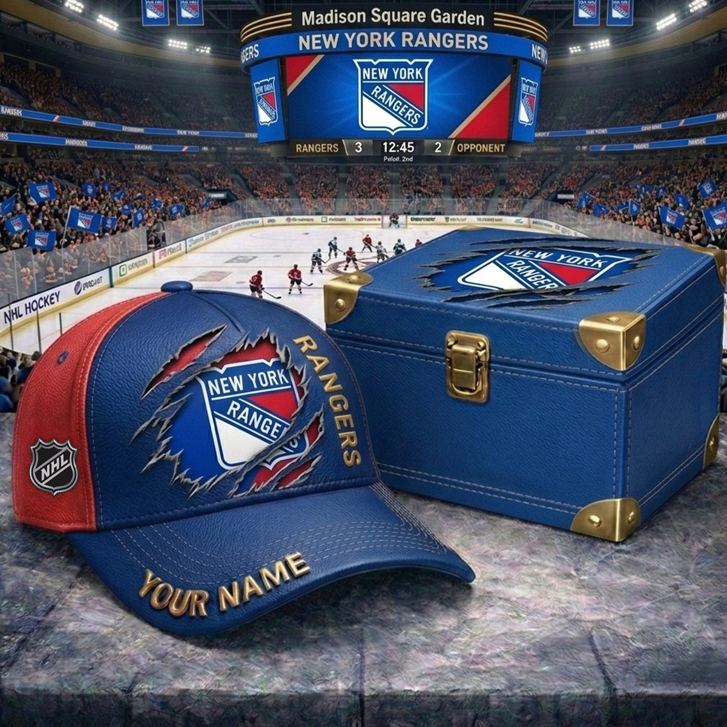 PREMIUM NHL X NYR CRACK CUSTOM NAME HAT NDT NHM 160426