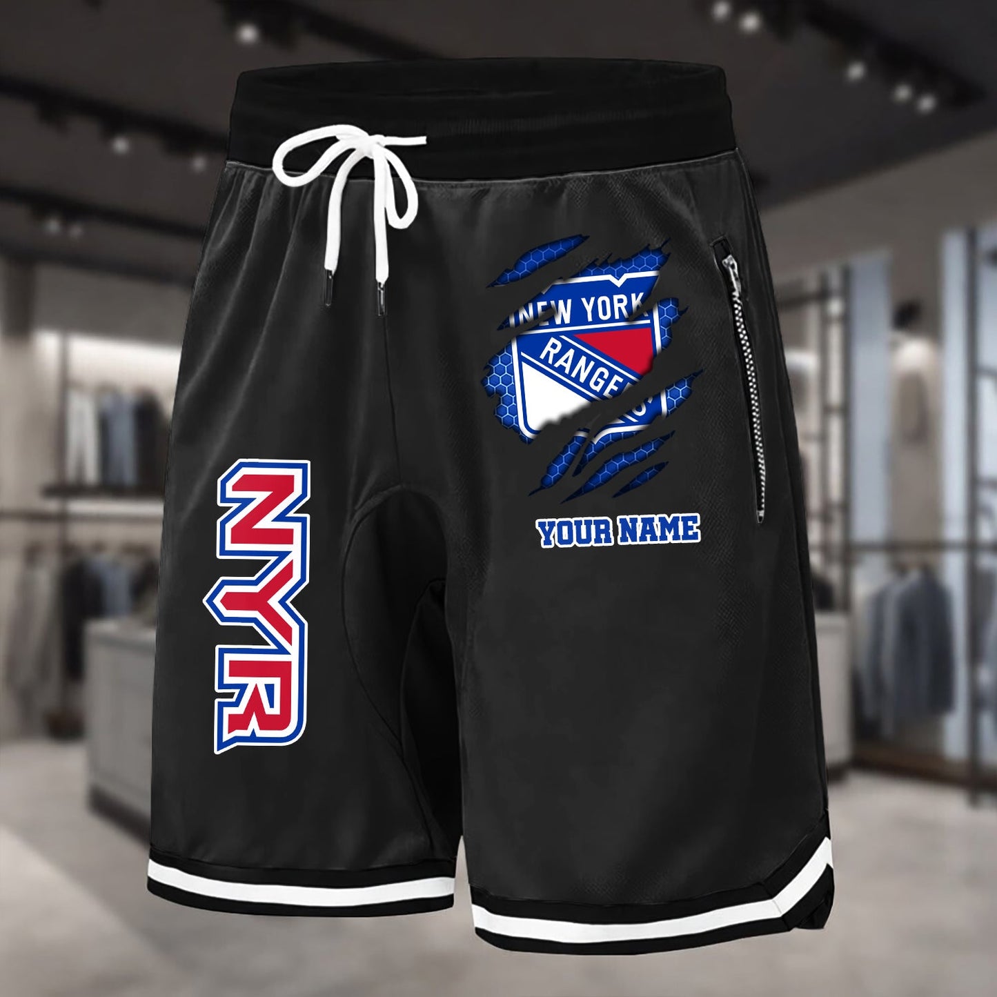 PREMIUM NHL X NYR Summer Fitness Breathable Basketball Shorts NDT NHM 240426
