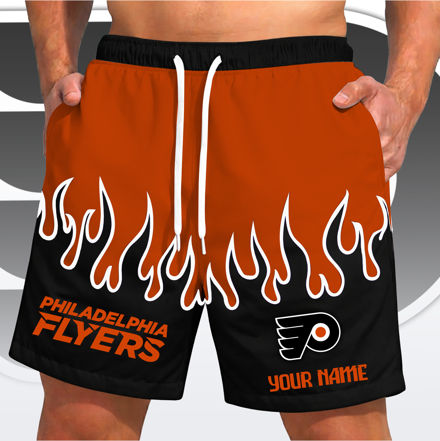 PREMIUM NHL X PF Fire  Flame Short Pants Custom Name Limited Edition NDT VHM 200426