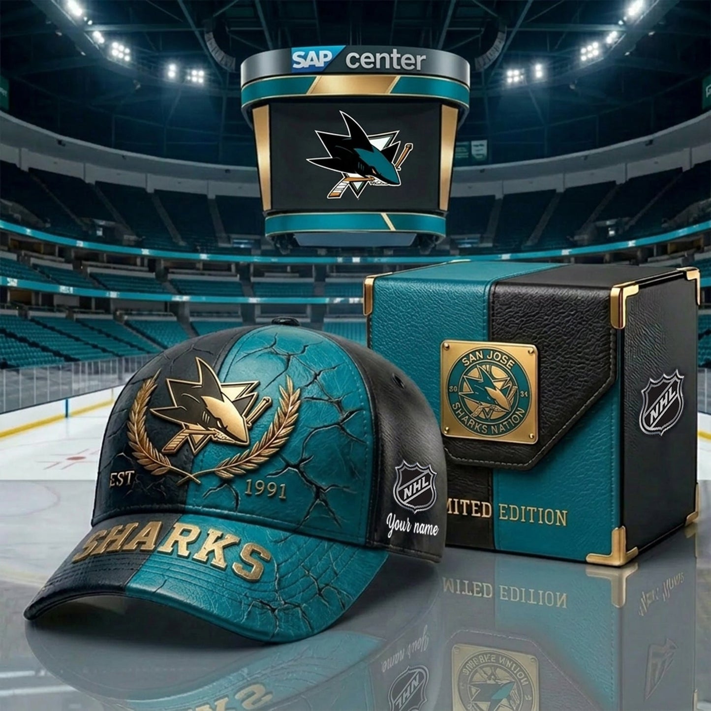 PREMIUM NHL X SJS CRACK CUSTOM NAME V6 HAT NDT NHM 230426